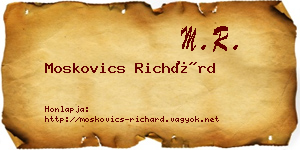 Moskovics Richárd névjegykártya