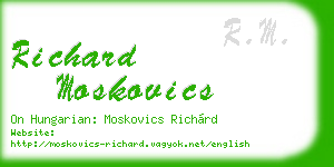 richard moskovics business card