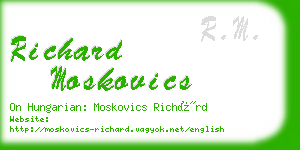 richard moskovics business card